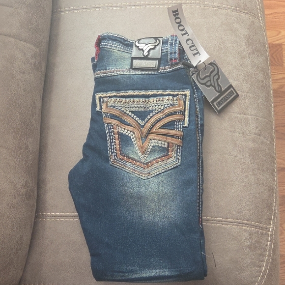 Men's Boot Cut Jeans - Blue